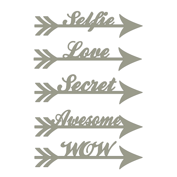 Arrow words Selfie love secret awesome wow 100 x 150 min buy 3